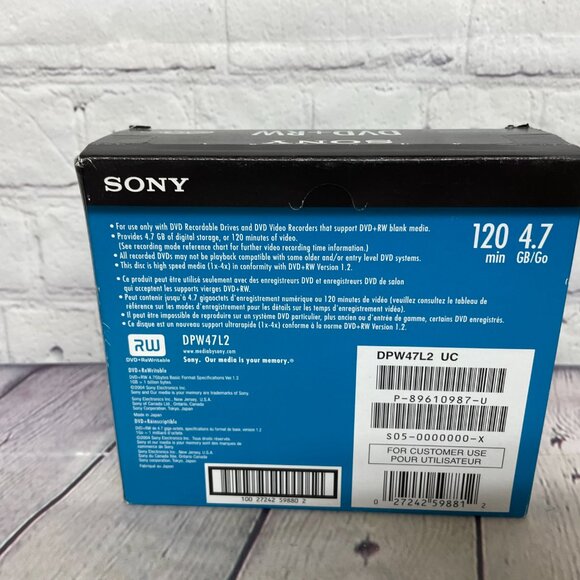 Sony DVD+RW Blank Disc - New Sealed - Picture 2 of 4